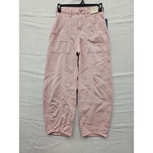 Universal Thread High Rise Easy Barrel Pants Pink Cotton Size 2 014052307